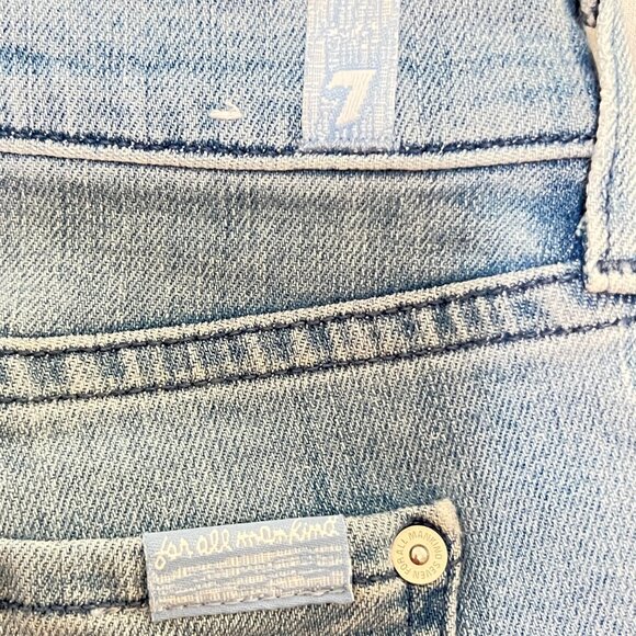 $349 Authentic 7 For ALL MANKIND Made in USA Women's Stretch Blue Jeans Sz.30X25 - Picture 6 of 12